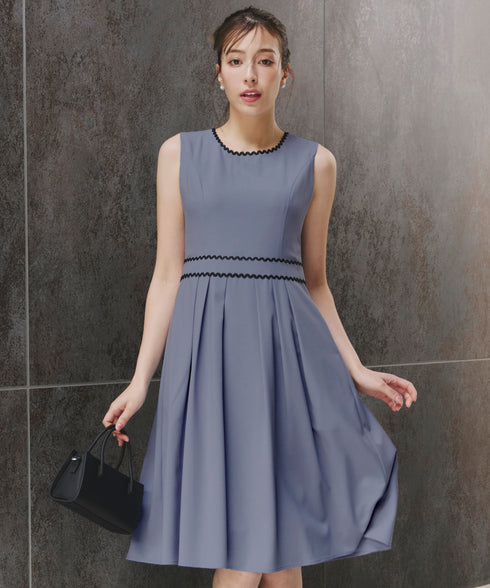 【アウトレット】配色スカラップレースワンピース