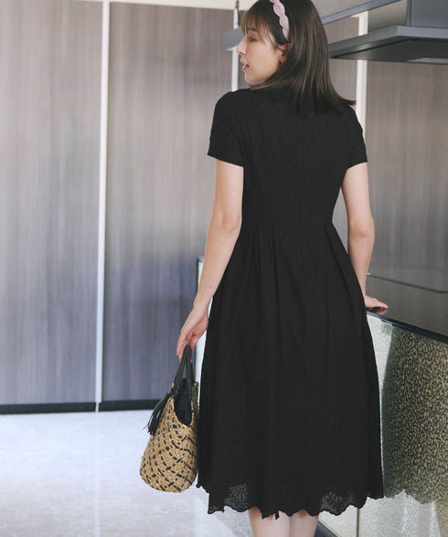 パンチングレーススカラップワンピース