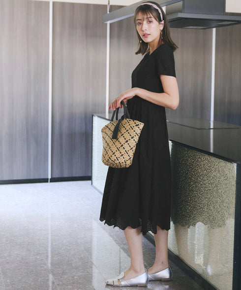 パンチングレーススカラップワンピース