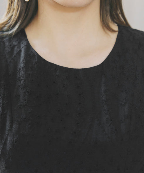 パンチングレーススカラップワンピース