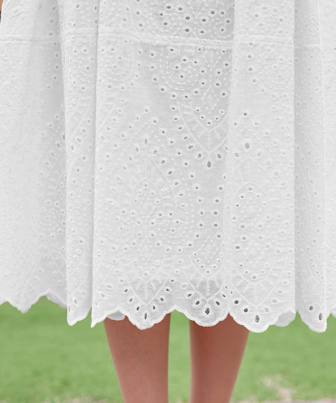 パンチングレーススカラップワンピース