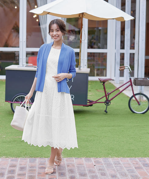 パンチングレーススカラップワンピース