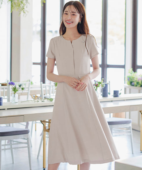 【小倉優子さん着用】フラップポケットミディアム丈フレアワンピース