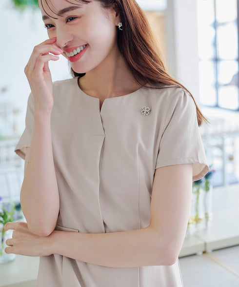 【小倉優子さん着用】フラップポケットミディアム丈フレアワンピース