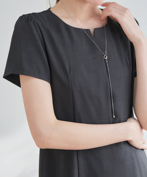 【小倉優子さん着用】フラップポケットミディアム丈フレアワンピース