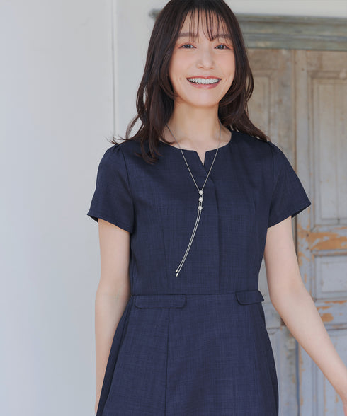 【小倉優子さん着用】フラップポケットミディアム丈フレアワンピース