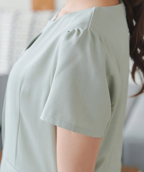 【小倉優子さん着用】フラップポケットミディアム丈フレアワンピース