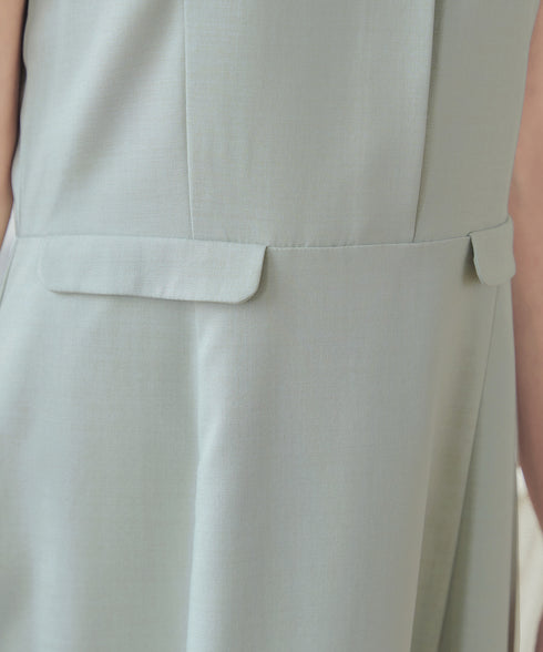 【小倉優子さん着用】フラップポケットミディアム丈フレアワンピース