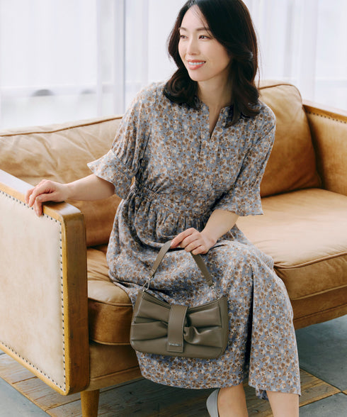 キャンディースリーブ花柄ワンピース