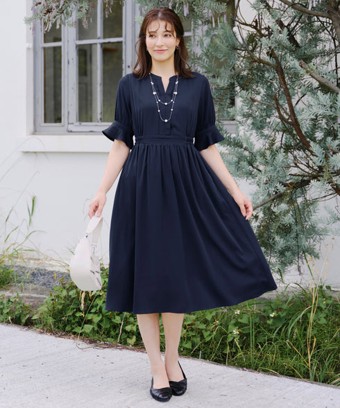 キャンディースリーブ花柄ワンピース