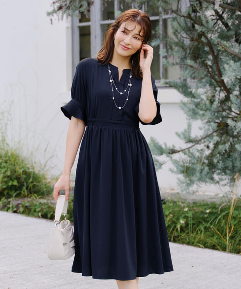 キャンディースリーブ花柄ワンピース