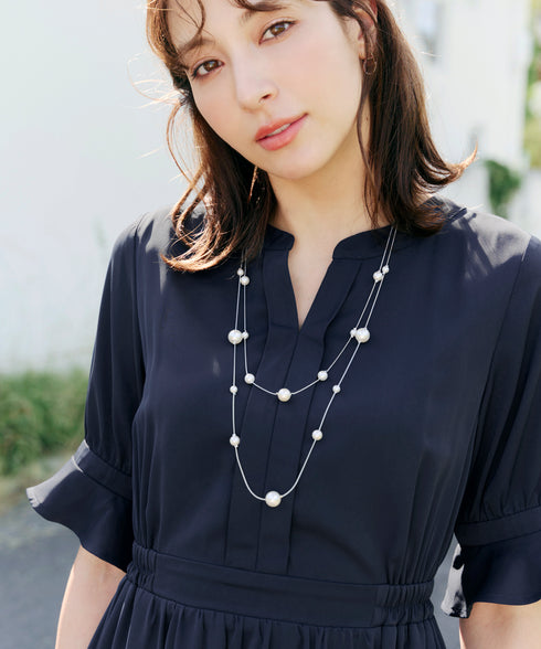 キャンディースリーブ花柄ワンピース