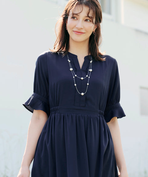 キャンディースリーブ花柄ワンピース