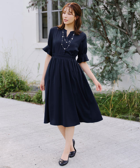 キャンディースリーブ花柄ワンピース