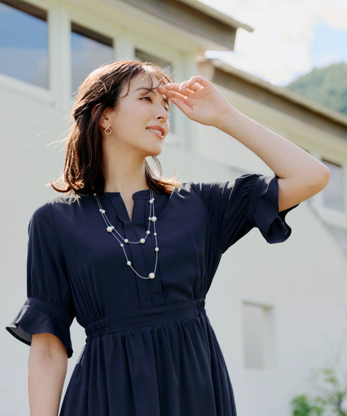 キャンディースリーブ花柄ワンピース