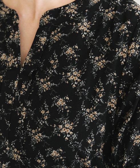 キャンディースリーブ花柄ワンピース