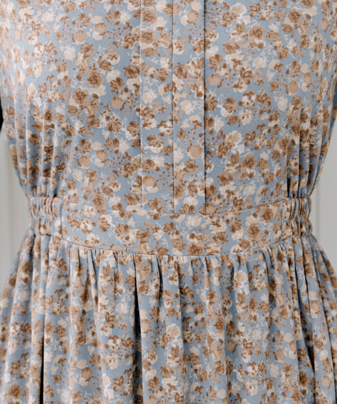 キャンディースリーブ花柄ワンピース