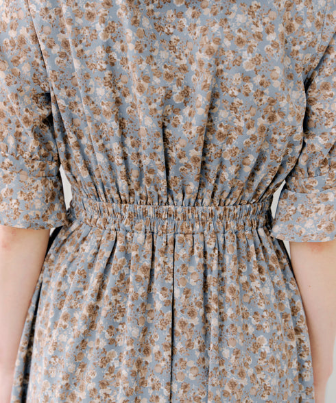 キャンディースリーブ花柄ワンピース