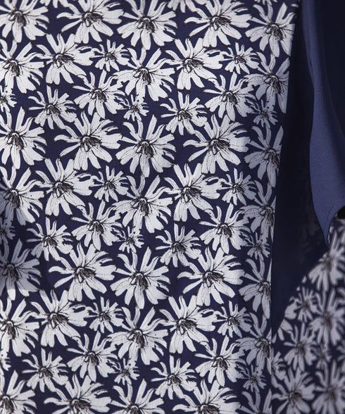 【アウトレット】フレアスリーブ花柄サックワンピース