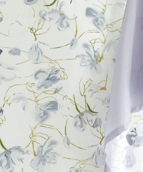 【アウトレット】フレアスリーブ花柄サックワンピース