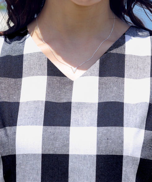 【アウトレット / 袖が選べる】大柄ギンガムチェックワンピース