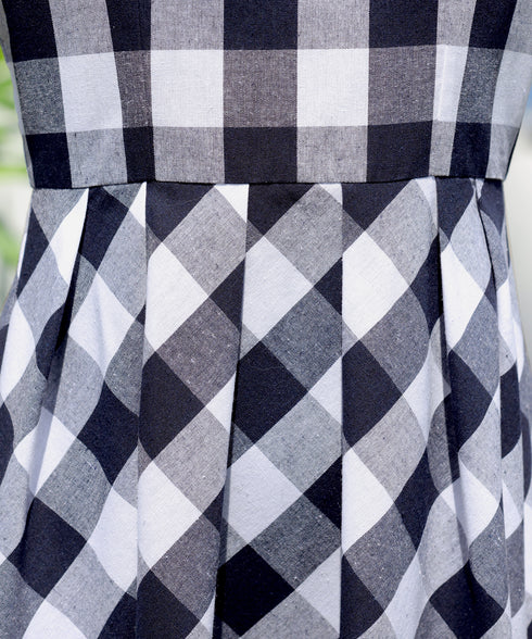 【アウトレット / 袖が選べる】大柄ギンガムチェックワンピース