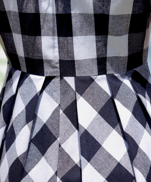 【アウトレット / 袖が選べる】大柄ギンガムチェックワンピース