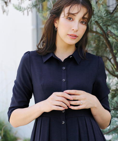 レースコンビシャツワンピース