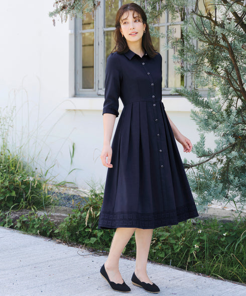 レースコンビシャツワンピース