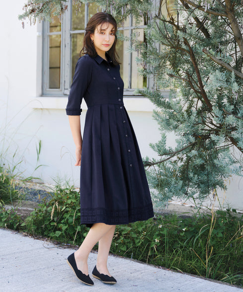 レースコンビシャツワンピース