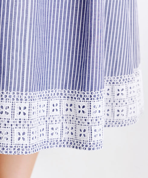 レースコンビシャツワンピース