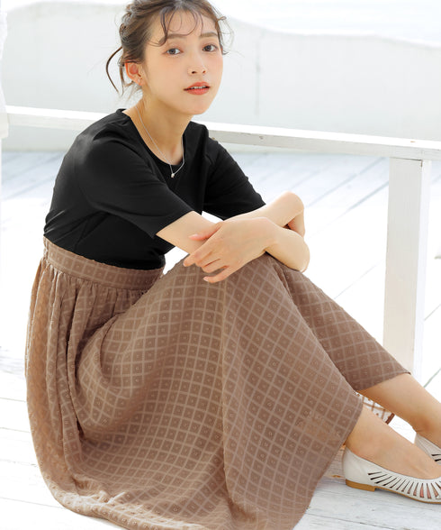 異素材ドッキングワンピース