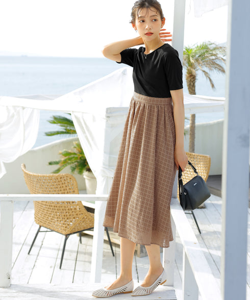 異素材ドッキングワンピース