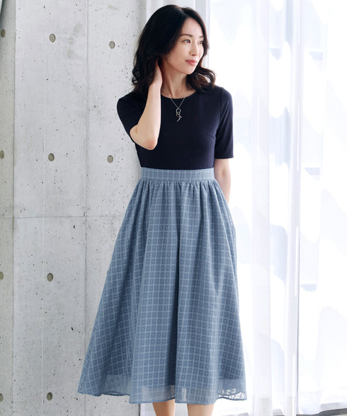 異素材ドッキングワンピース