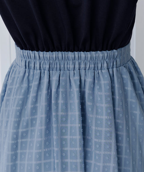 異素材ドッキングワンピース