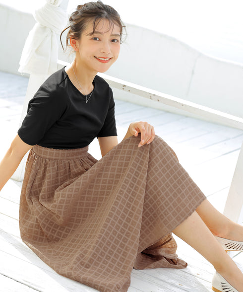 異素材ドッキングワンピース