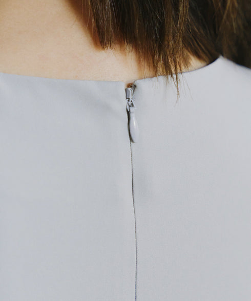 半袖リボンギャザーフレアワンピース