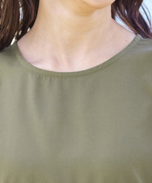 後ろリボンギャザーワンピース