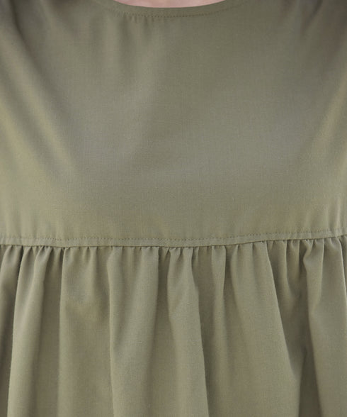 後ろリボンギャザーワンピース