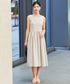 【アウトレット】麻調スクエアネックワンピース