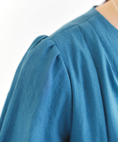 【アウトレット】配色Aラインサックワンピース