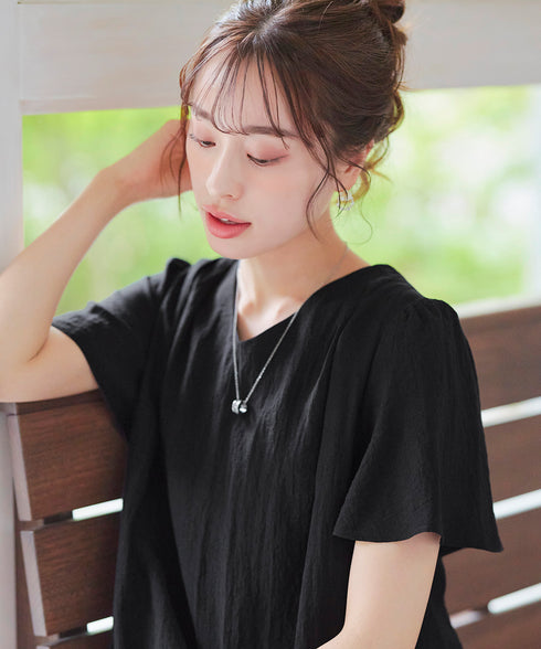 【アウトレット】配色Aラインサックワンピース