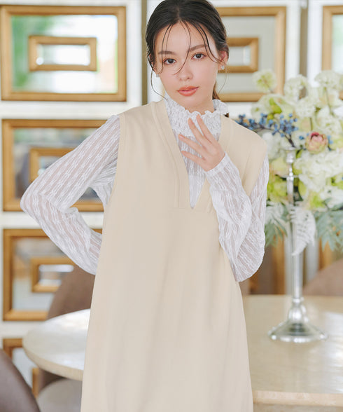 【安田美沙子さん着用 / 選べる4type】ハイネックカットソートップス