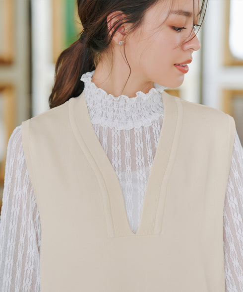 【安田美沙子さん着用 / 選べる4type】ハイネックカットソートップス