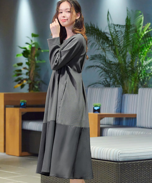 【クリアランスセール】リップルコンビワンピース