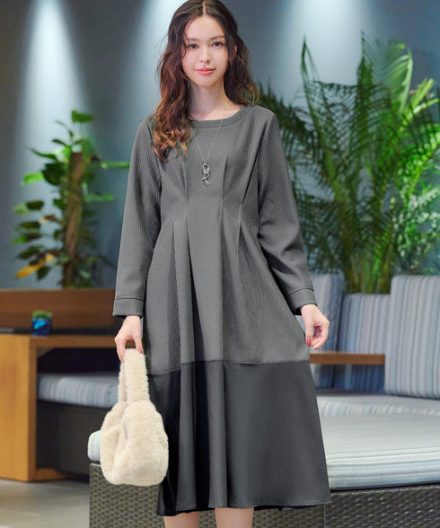 【クリアランスセール】リップルコンビワンピース