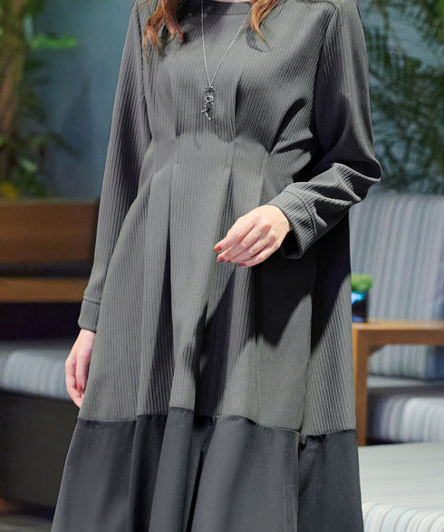 【クリアランスセール】リップルコンビワンピース