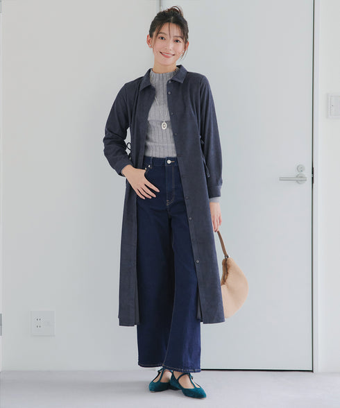 コーデュロイサイドリボンワンピース