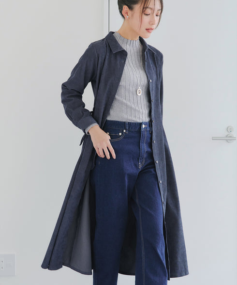 コーデュロイサイドリボンワンピース