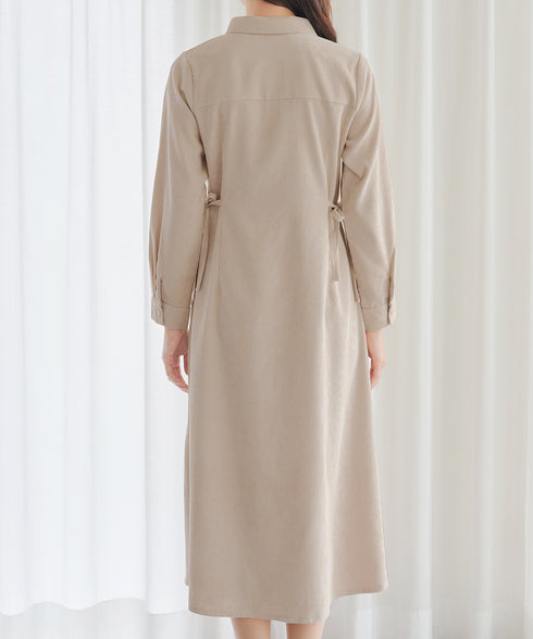 コーデュロイサイドリボンワンピース